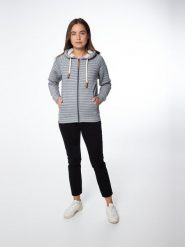 Bluza damska Protest NXGJANNU full zip hoody. Niebieskie bluzy damskie Protest, s, bez wzorów, z bawełny, klasyczne, bez ramiączek, z kapturem. Za 259.99 zł.