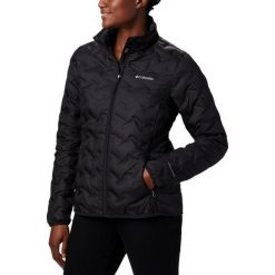 Kurtka puchowa damska Columbia Delta Ridge Down. Czarne kurtki sportowe damskie Columbia, na jesień, s, bez wzorów, z puchu, bez ramiączek, bez kaptura, trekkingowe. W wyprzedaży za 696.00 zł.