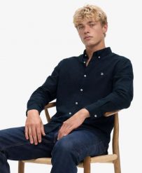 Superdry Klasyczna koszula Oxford z długim rękawem – 100% bawełna organiczna,. Niebieskie koszule damskie Superdry, s, bez wzorów, z bawełny, klasyczne, bez kołnierzyka, bez ramiączek. Za 323.85 zł.