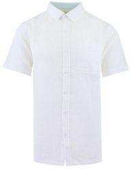 Weekendowa Koszula Męska z Kory Bawełnianej - Brave Soul - Biała. Białe koszule męskie Brave Soul, l, bez wzorów, z bawełny, sportowe, bez kołnierzyka, bez ramiączek. Za 129.00 zł.