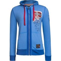 Bluza NAPAPIJRI BINER. Niebieskie bluzy męskie Napapijri, z aplikacjami, z dzianiny, z kapturem. W wyprzedaży za 420.00 zł.