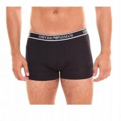 Bokserki Męskie (zestaw 3 Sztuk). Czarne bokserki męskie Emporio Armani, bez wzorów, z bawełny. Za 269.99 zł.