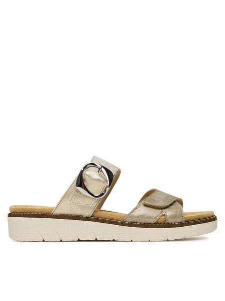 Remonte Klapki D2048-91 Beżowy. Brązowe klapki damskie Remonte, bez wzorów, z materiału, bez obcasa, bez zapięcia. Za 271.99 zł.