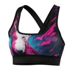 Stanik sportowy fitness siłownia MMA EXTREME HOBBY VIVID BULLTERRIER. Czarne bielizna sportowa damska EXTREME HOBBY, xl, bez wzorów, z elastanu. Za 129.00 zł.