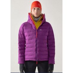 Kurtka puchowa damska Haglöfs Spitz Down Hood Women. Fioletowe kurtki sportowe damskie Haglöfs, bez wzorów, z puchu, bez ramiączek, bez kaptura, trekkingowe. W wyprzedaży za 960.00 zł.