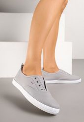 Szare Wsuwane Tenisówki w Casualowym Stylu Sepessa. Szare trampki i tenisówki damskie Renee, bez wzorów, z jeansu, bez zapięcia. Za 39.99 zł.