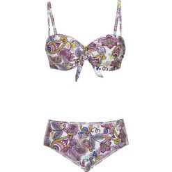 Bikini na fiszbinach (2 części) bonprix zielony z nadrukiem. Zielone bikini bonprix, bez wzorów. Za 89.99 zł.