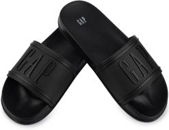Damskie klapki sportowe miejskie na basen plażę czarne GAP AUSTIN. Czarne klapki damskie GAP, na lato, bez wzorów, z gumy, eleganckie, bez obcasa, bez zapięcia. Za 79.00 zł.