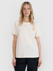 4F T-shirt oversize z nadrukiem damski - biały XXL. Białe t-shirty damskie 4F, s, bez wzorów, z bawełny, klasyczne, bez kołnierzyka, bez ramiączek. W wyprzedaży za 49.99 zł.