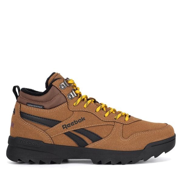 Trzewiki Reebok. Brązowe botki damskie Reebok, bez wzorów, bez obcasa, na płaskiej podeszwie, bez zapięcia. Za 179.99 zł.