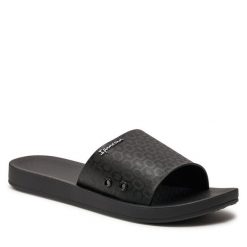 Klapki Ipanema. Czarne klapki damskie Ipanema, bez wzorów, bez obcasa, bez zapięcia. Za 69.99 zł.