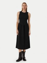 Calvin Klein Sukienka codzienna LV044G207G Czarny Regular Fit. Czarne sukienki damskie Calvin Klein, na co dzień, m, bez wzorów, z syntetyku, bez kołnierzyka, bez ramiączek, proste. Za 569.99 zł.