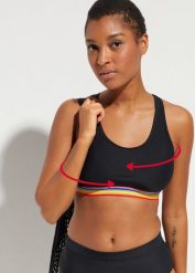 Biustonosz bikini bustier, lekki stopień modelowania sylwetki. Czarne bikini bonprix, bez wzorów. Za 119.99 zł.