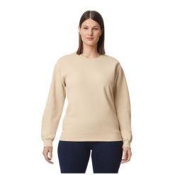 Bluza Polarowa Unisex Dla Dorosłych Softstyle O Średniej Gramaturze. Brązowe bluzy sportowe męskie GILDAN, m, bez wzorów, z polaru, bez kaptura. Za 87.99 zł.