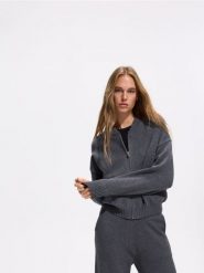 Kardigan z domieszką modalu - ciemnoszary. Szare kardigany damskie Reserved, l, bez wzorów, z dzianiny, bez kołnierzyka. Za 139.99 zł.