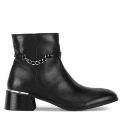 Botki Sergio Bardi. Czarne botki damskie Sergio Bardi, bez wzorów, bez obcasa, na słupku, bez zapięcia. Za 369.99 zł.