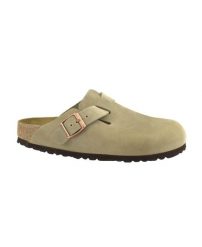 Klapki męskie Birkenstock Boston Tabacco. Brązowe klapki męskie Birkenstock, bez wzorów, z materiału, bez zapięcia. Za 589.20 zł.