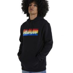 Bluza sportowa męska Ellesse Amora. Czarne bluzy sportowe męskie Ellesse, m, bez wzorów, z bawełny, bez kaptura. Za 155.00 zł.