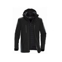 Parka 3 w 1 Stormtech. Czarne parki męskie STORMTECH, bez wzorów, sportowe, bez kołnierzyka, bez kaptura. W wyprzedaży za 1,289.00 zł.