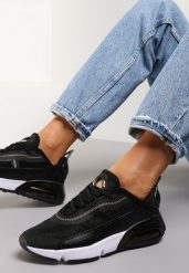 Czarne Sneakersy Azama. Czarne obuwie sportowe damskie Renee, bez wzorów, bez zapięcia. Za 129.99 zł.