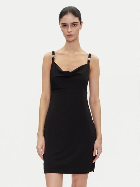 HUGO Sukienka koktajlowa Kirala 50536463 Czarny Slim Fit. Czarne sukienki damskie Hugo, bez wzorów, z syntetyku, wizytowe, bez kołnierzyka, bez ramiączek. Za 419.99 zł.