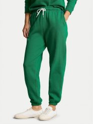 Polo Ralph Lauren Spodnie dresowe 211943009010 Zielony Regular Fit. Zielone spodnie dresowe damskie Polo Ralph Lauren, bez wzorów, z bawełny. Za 269.99 zł.