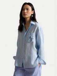 Polo Ralph Lauren Koszula 211A12786002 Niebieski jasny Oversize. Niebieskie koszule damskie Polo Ralph Lauren, m, bez wzorów, ze lnu, bez kołnierzyka, bez ramiączek. Za 859.99 zł.
