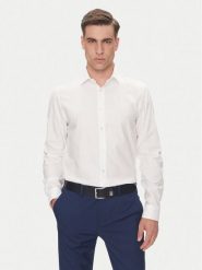 Calvin Klein Koszula LV019EU021 Biały Regular Fit. Białe koszule męskie Calvin Klein, m, bez wzorów, z bawełny, biznesowe, bez kołnierzyka, bez ramiączek. Za 359.99 zł.