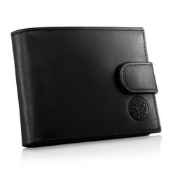 Portfel męski BETLEWSKI BPM-NVTC-60 CZARNY. Czarne portfele męskie Betlewski, bez wzorów, ze skóry. Za 129.99 zł.