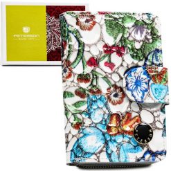 Wielokolorowy, pionowy portfel damski ze skóry naturalnej zamykany zatrzaskiem i suwakiem PTN PH31-LFL Peterson. Portfele damskie Peterson, ze skóry. Za 85.99 zł.