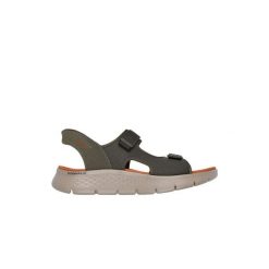Sandały SKECHERS SLIP-INS GO WALK FLEX Zielony. Zielone obuwie sportowe damskie Skechers, bez wzorów, z tkaniny, bez zapięcia. Za 311.99 zł.