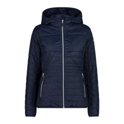 Damska kurtka z kapturem CMP. Białe kurtki sportowe damskie CMP, bez wzorów, z puchu, bez ramiączek, z kapturem, trekkingowe. Za 382.50 zł.