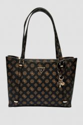 GUESS Brązowa logowana torebka damska Daryna II. Brązowe shopperki damskie Guess, z aplikacjami, ze skóry ekologicznej, bez dodatków. W wyprzedaży za 521.99 zł.