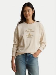 LAUREN RALPH LAUREN Bluza 200P13944002 Kremowy Regular Fit. Białe bluzy damskie Lauren Ralph Lauren, xs, bez wzorów, z bawełny, bez ramiączek, bez kaptura. Za 859.99 zł.