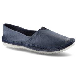 Granatowe Baleriny Maciejka Modne Damskie Obuwie. Niebieskie balerinki damskie Maciejka, bez wzorów, z jeansu, bez obcasa, bez zapięcia. Za 239.00 zł.