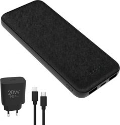 Powerbank Platinet Powerbank 10000mAh + ładowarka sieciowa 230V USB-C 20W + kabel USB-C -> USB-C 1m PLATINET czarny (45993). Czarne powerbanki Platinet. Za 55.33 zł.