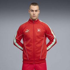 Męska kurtka Szwajcarii KING Anthem PUMA. Czerwone kurtki męskie Puma, m, bez wzorów, retro, bez kaptura. Za 389.00 zł.