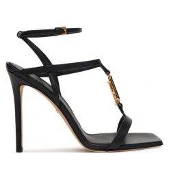Sandały Elisabetta Franchi. Czarne sandały damskie Elisabetta Franchi, bez wzorów, bez obcasa, na szpilce, bez zapięcia. Za 2,310.99 zł.