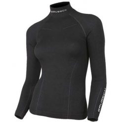 Bluza turystyczna damska Brubeck Wool Merino LS11930. Czarne bielizna sportowa damska Brubeck, bez wzorów, bez ramiączek, bez kaptura. Za 348.13 zł.