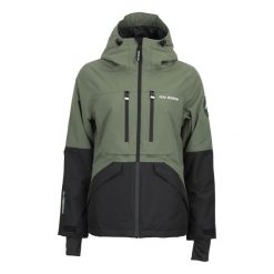 Damska kurtka wodoodporna Peak Mountain Acesna. Zielone kurtki sportowe damskie Peak Mountain, na zimę, bez wzorów, bez ramiączek, bez kaptura, narciarskie. W wyprzedaży za 633.00 zł.