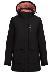 Trespass Hosho - Damska kurtka przeciwdeszczowa czarna. Czarne kurtki sportowe damskie Trespass, m, bez wzorów, z poliesteru, bez ramiączek, bez kaptura, trekkingowe. Za 474.99 zł.