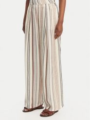 Eleh Spodnie materiałowe SS260132 Écru Relaxed Fit. Białe spodnie materiałowe damskie Eleh, bez wzorów, z materiału. Za 252.99 zł.