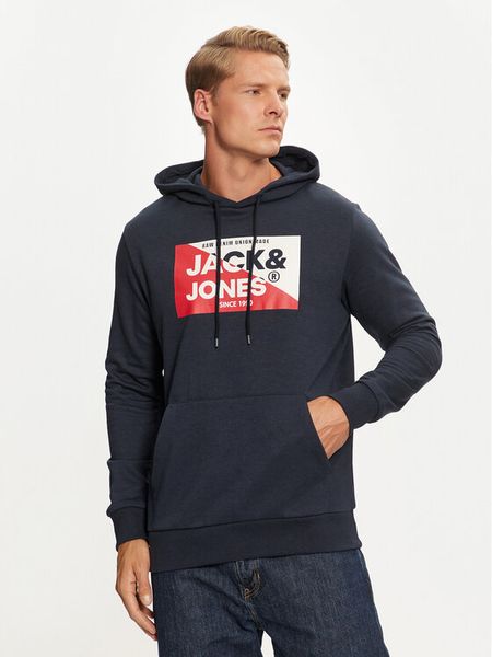 Jack & Jones Bluza Nolan 12256849 Granatowy Standard Fit. Niebieskie bluzy męskie Jack & Jones, m, bez wzorów, z bawełny, bez ramiączek, bez kaptura. Za 149.99 zł.