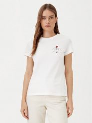 Vero Moda T-Shirt Viva 10322077 Biały Regular Fit. Białe t-shirty damskie Vero Moda, s, bez wzorów, z bawełny, bez kołnierzyka, bez ramiączek. Za 49.99 zł.