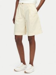 Tommy Hilfiger Bermudy WW0WW49595 Beżowy jasny Relaxed Fit. Brązowe szorty damskie Tommy Hilfiger, bez wzorów, z bawełny. Za 489.99 zł.