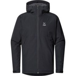 Męska Kurtka Turystyczna Izolowana Lekka Regulowana Husk. Czarne kurtki męskie Haglöfs, m, bez wzorów, sportowe, bez kaptura. Za 449.00 zł.