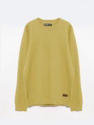 Sweter męski bawełniany klasyczny żółty Reyli 202. Żółte swetry męskie BIG STAR, na zimę, l, bez wzorów, z bawełny, klasyczne, bez kołnierzyka, bez ramiączek. W wyprzedaży za 179.99 zł.