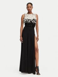Elisabetta Franchi Sukienka wieczorowa AB-R44-62E2 Czarny Slim Fit. Czarne sukienki damskie Elisabetta Franchi, bez wzorów, z syntetyku, wizytowe, bez kołnierzyka, bez ramiączek. Za 3,399.00 zł.