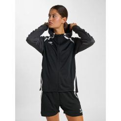 Damska bluza z kapturem na zamek Hummel Lead 2.0. Czarne bluzy damskie Hummel, bez wzorów, bez ramiączek, z kapturem. Za 337.50 zł.