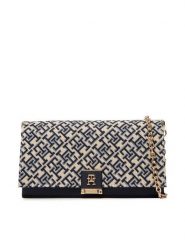 Tommy Hilfiger Torebka Th Her Chain Cross Jacqu AW0AW18637 Granatowy. Niebieskie torebki do ręki damskie Tommy Hilfiger, bez wzorów, ze skóry, bez dodatków. Za 649.99 zł.